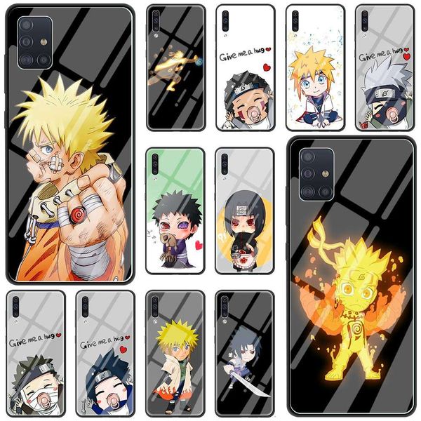

samsung galaxy a51 a71 a50 a21s a31 a70 a10 a41 a30 a40 a11 a91 tempered glass mobile phone case animation naruto sasuke