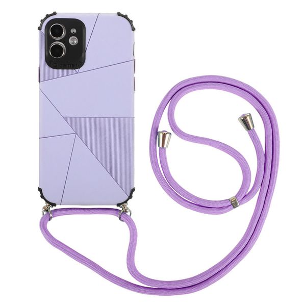 

geometric lanyard fashion coque iphone 12 pro max phone case 11 pro max xs max xr x strap cord silicone shockproof cover luxury phone case