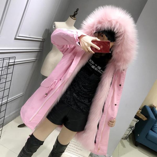 

women's fur & faux fashion thick jacket winter coat 2021 inner big collar outwear for ladies women casual, Black