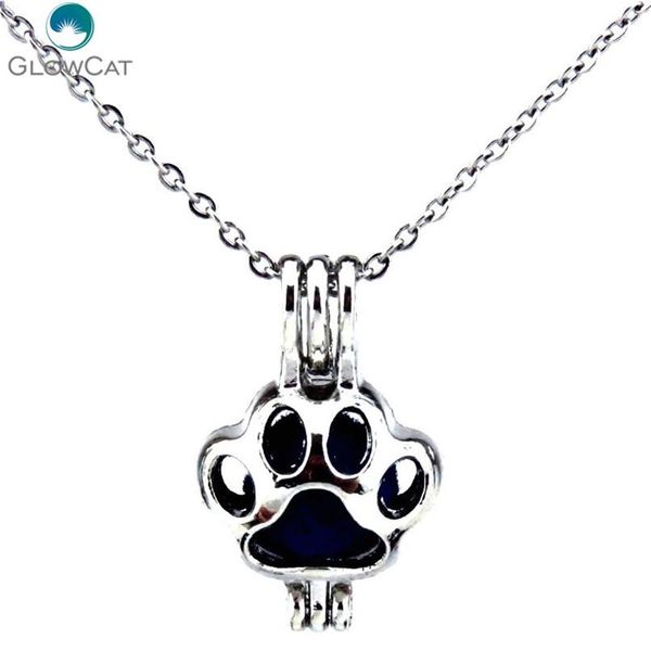 

k445 сплав серебра 22мм прекрасные медведь след стальные бусы ожерелье камень клетка аромат эфирное масло диффузор locket sqcrxe dh_seller20, Black