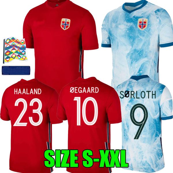 

new 20 21 norway soccer jerseys home away 2020 2021 noruega haaland ödegaard berge king camisetas de fútbol national team football uniforms, Black;yellow