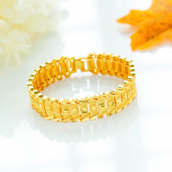 

opk korean fashion jewelry copper plated jewelry fashion men's gold bracelet gold bracelet for boyfriend ppv6z, Golden;silver