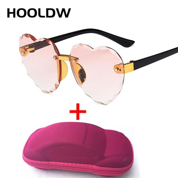 

sunglasses hooldw fashion heart rimless kids lovely shape girls sun glasses children outdoors travel uv400, White;black