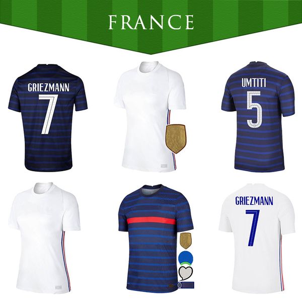 

2021 soccer jersey griezmann mbappe pogba giroud kante 2020 2021 home away high-quality fans version + kids kit football shirt, Black;yellow