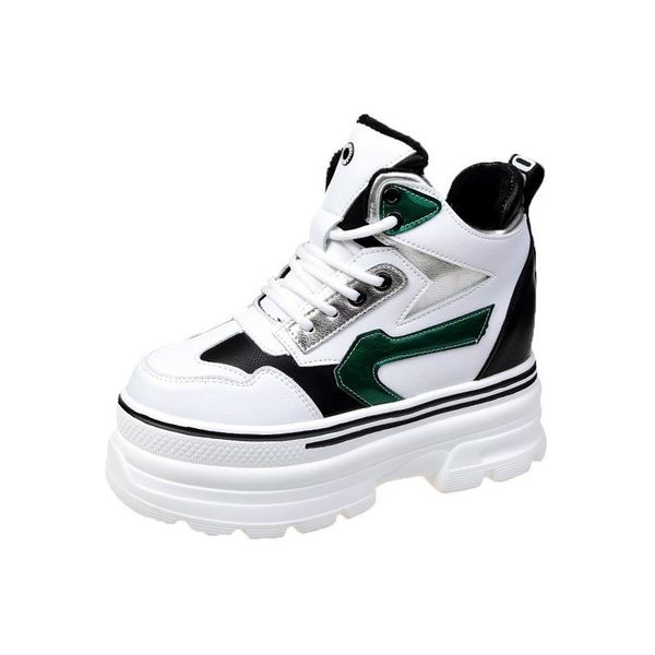 

2021 новая мода смеси коренастый цвет для кроссовки скрытые платформы вулканизированные женские туфли зимние zapatillas mujer 9889, Black