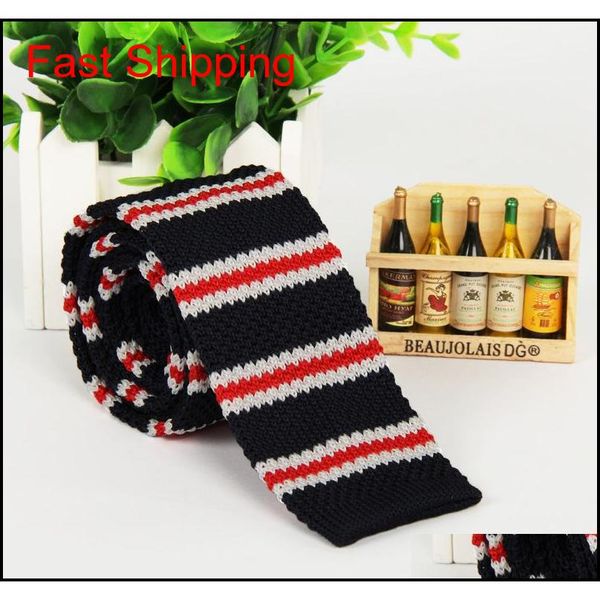 

fashion knitted stripe square flat end tie necktie bowties skinny knit ties fashion fashion accessories for qylpfv queen66, Blue;purple