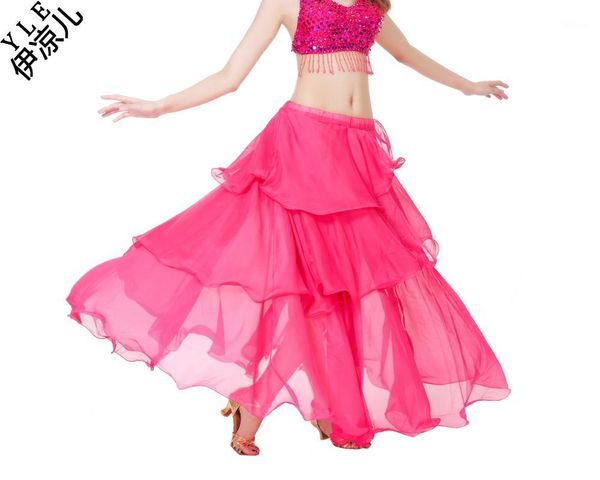 

2017 belly dance beautiful skirt chiffon for women belly dancing costume, Black;red