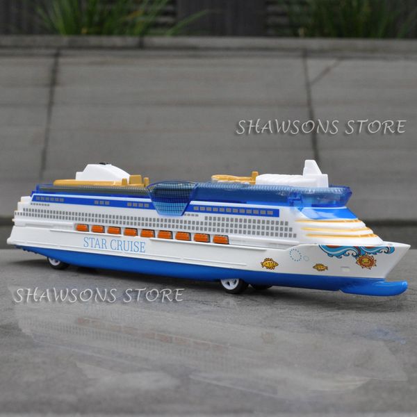 

1:1400 diecast ship model star cruise liner replica pull back toy with sound & light