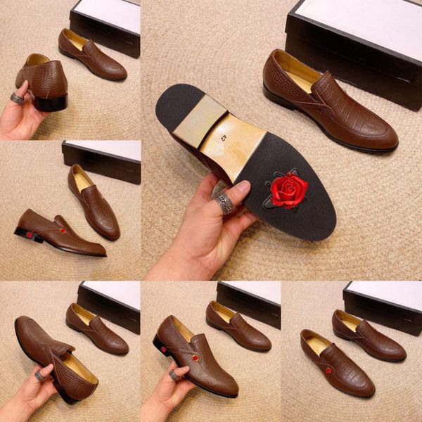 

genuine leather mens dress shoe oxford shoes for men formal wedding shoes luxury designers brand business crocodile shoes sapato social, Black