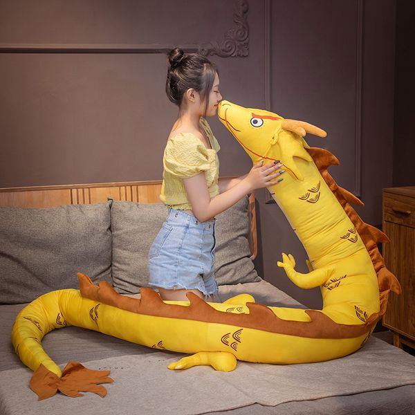 Novo dragão chinês criativo brinquedo de pelúcia gigante anime fogo dragões de água para crianças meninas presente de aniversário decoração do zodíaco 220 cm 400 cm dy10031
