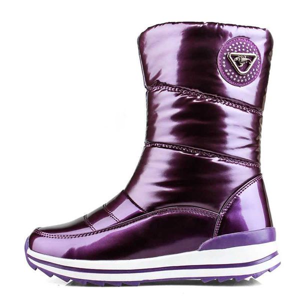 

dacomfy new mid-calf snow boots plush warm fur female winter boots waterproof women's slip on flat casual shoes outdoor, Black