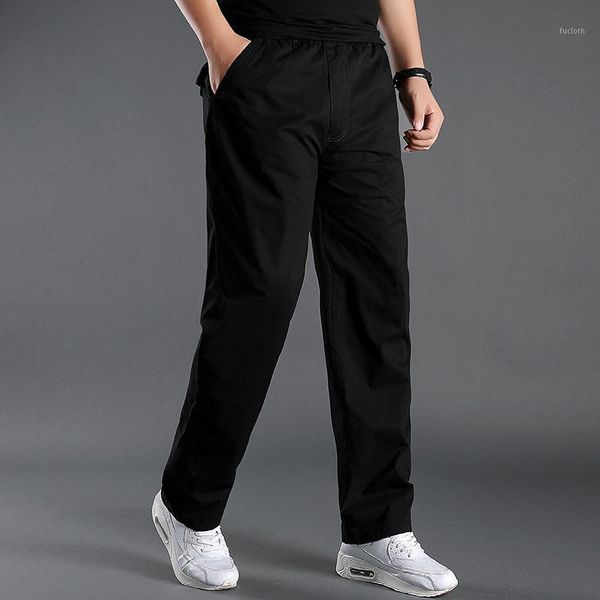 

new black mens cargo pants pockets full length pants male cotton straight trousers homme loose thin casual plus size m-6xl1