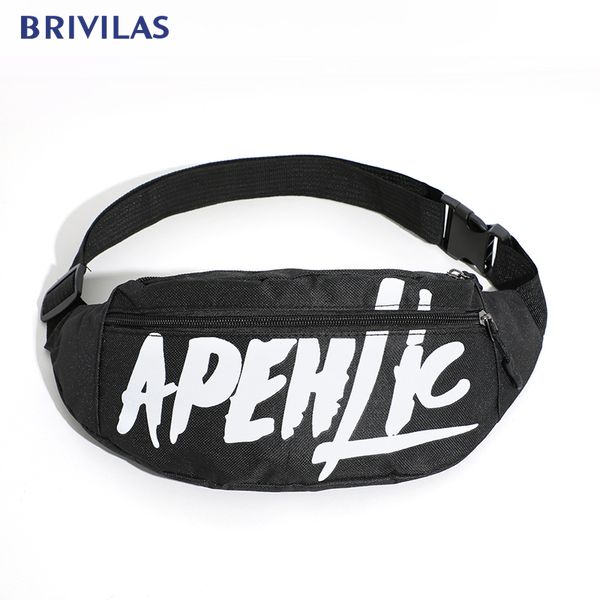 

brivilas canvas waist women fanny packs hip hop belt harajuku shoulder banana purses streetwear sports chest bag new c0202