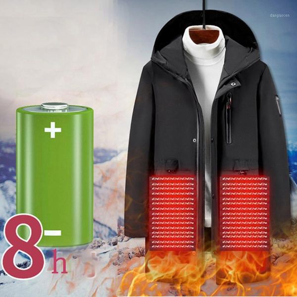 

men's women's winter electric self heating jacket outdoors usb charging heated cotton hiking clothing men women waterproof coat1, Black