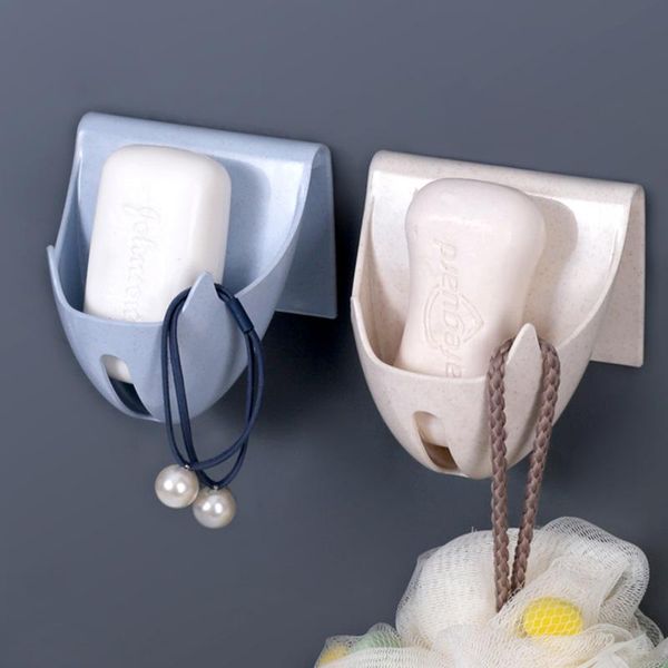 

drain soap box sucker soap holder dish bathroom organizer storage box plastic tray holder container pp wall-mounted punch-q jllstc