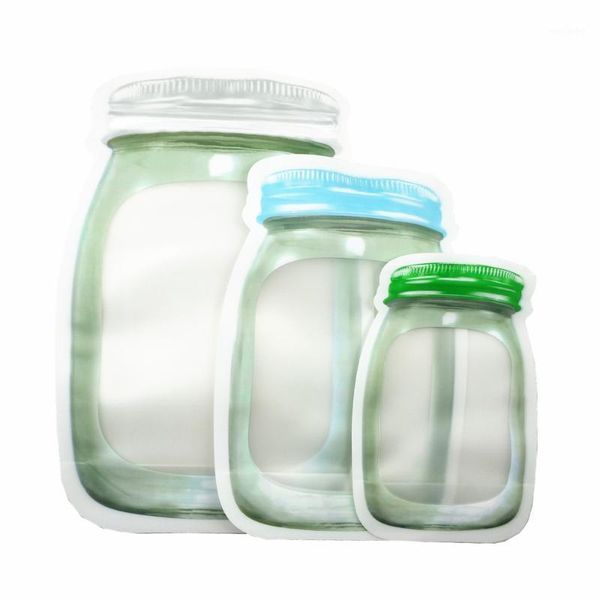 

gift wrap dhl stand up reclosable mason jar bags self seal packing bottle shaped plastic pouches snack nuts storage bag1