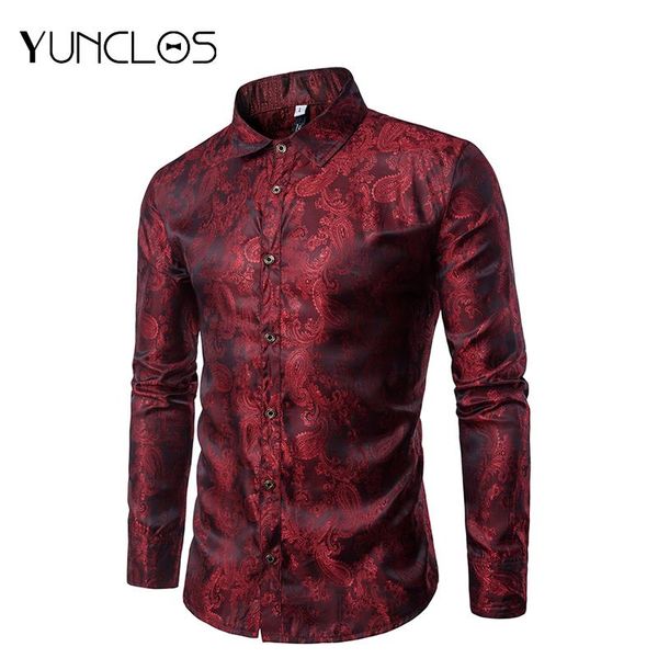 

мужские рубашки paisley fit цветочные печати повседневная рубашка с длинным рукавом вечернее платье вверх или свадебные рубашки для мужчин c, White;black