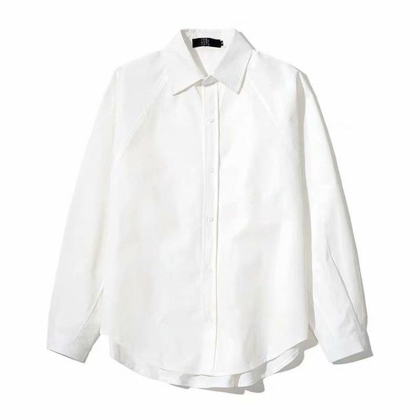 

new shirt men's long sleeve korean trend white black casual loose handsome japanese hong kong style tooling shirt coat