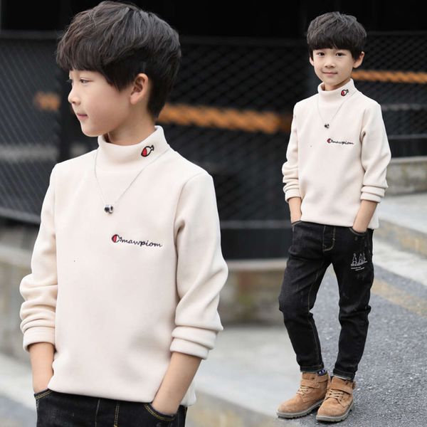 

men's autumn children's and winter half high collar base coat, Black