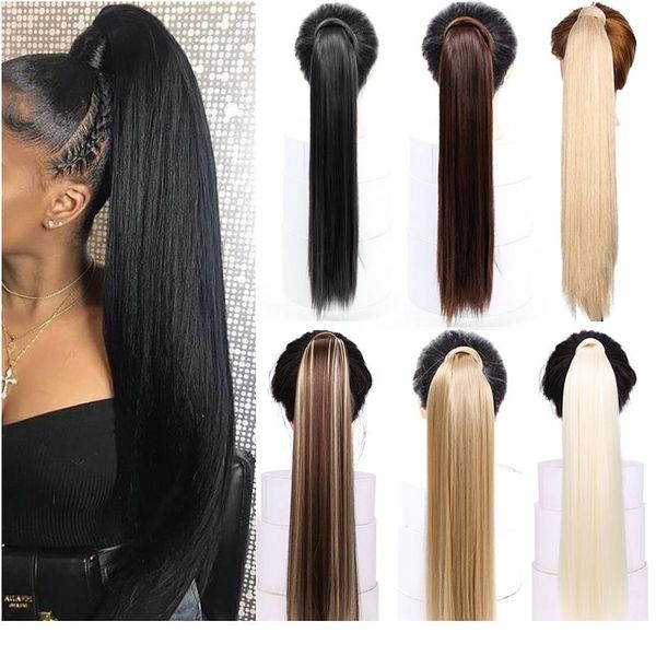 

aosi прямой клип в хвосте волос настойных волос 24 \ "хвостика волос с шпильками синтетические пони хвосты наращивания волос f wmtjsw, Black;brown