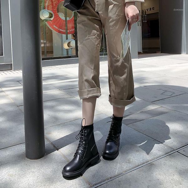 

2020 european boots women's boots genuine leather cow leather outdoor fashion female women's shoes1, Black