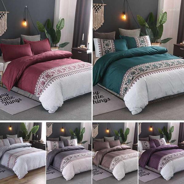 

european style print bedding set new 3pcs duvet cover fashion classical household bedding bag household adults bed cover1