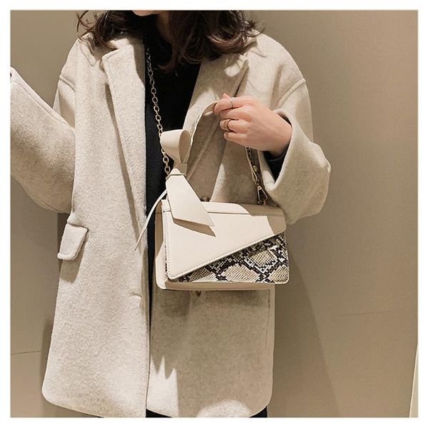 

2020 snake ladies hand cross body bags women leather luxury designer female messenger shoulder bag chain clutch handbags #40