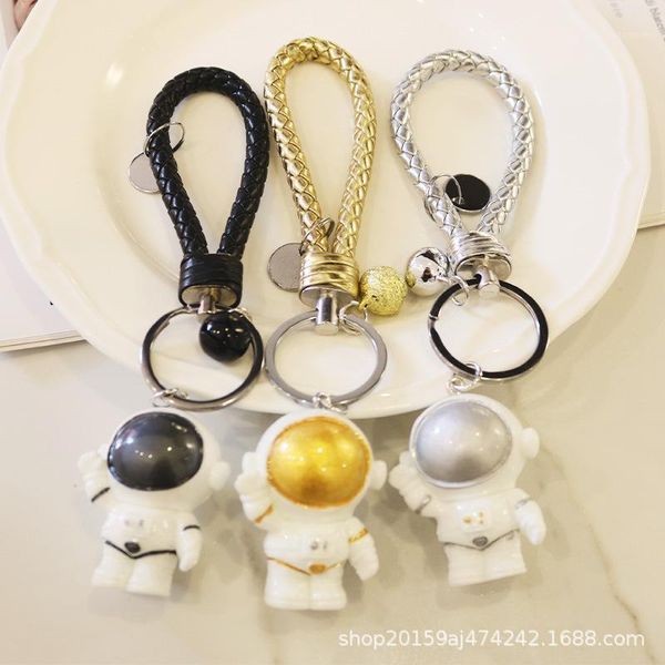 

3d astronaut keychain space robot spaceman resin keychain creative car keyring couple bag pendant gift1, Silver