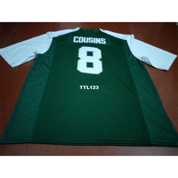 

3740 michigan state green and white #8 kirk cousins college jersey size s-4xl or custom any name or number jersey, Black