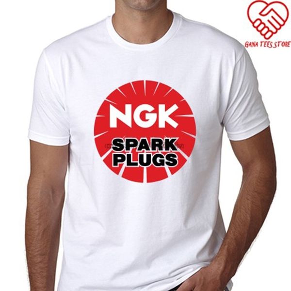 

spark plugs racing ngk sports logo men white t-shirt size s to xxxxl fashion graphic cotton t shirt for men sport hooded sweatshirt hoodie