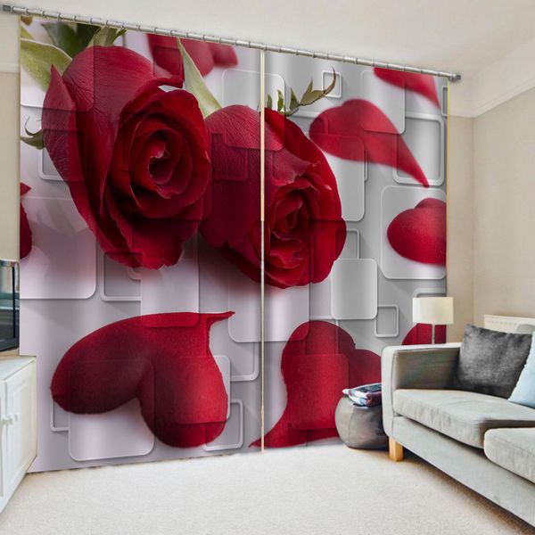 

luxury 3d window curtains living room wedding bedroom p red rose curtains 3d stereoscopic curtains