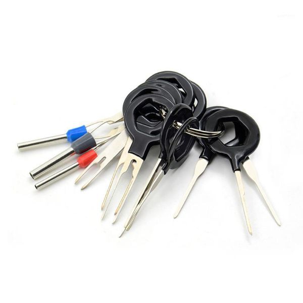 

11 pcs auto car plug circuit board wire harness terminal extraction pick connector crimp pin back needle remove tool1