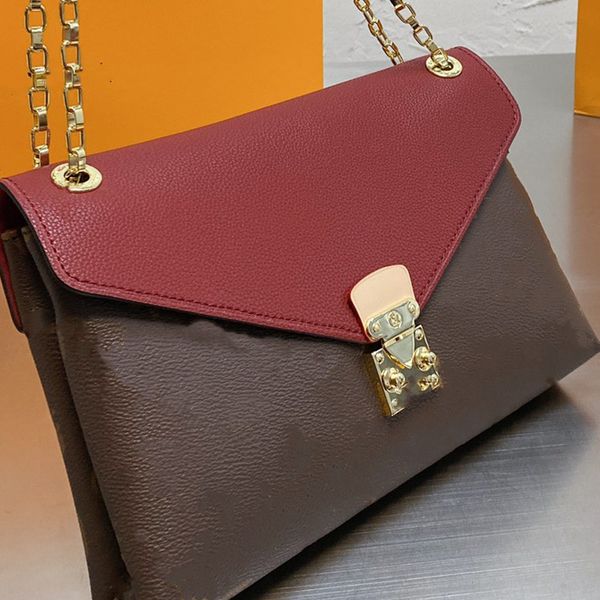 

designer handbags classic fashion envelope bag two-tone red brown letters luxury famous horsebit crossbody gold chain shoulder clutch wallet