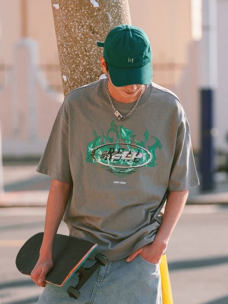 

men drop shoulder letter & fire graphic tee u7xo#, White;black