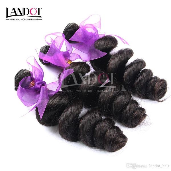 

brazilian loose wave virgin human hair weaves bundles unprocessed peruvian malaysian indian mongolian cambodian loose curly wavy remy hair, Black