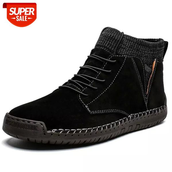 

winter warm men snow boots cow suede man ankle boots fur men shoes plush autumn basic drive big size 47 48 #eo3v