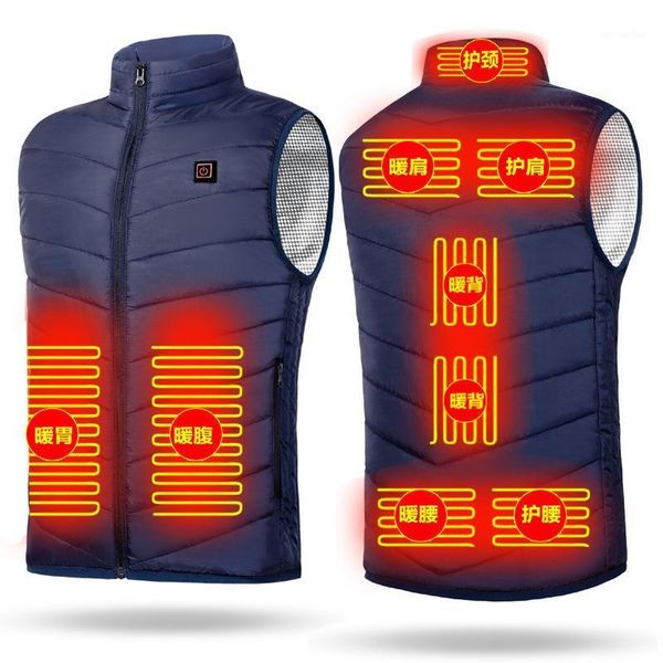 

cross-border self-heating vest men's s district 9 intelligent constant temperature electric heating vest waistcoat men's heating1, Black;white