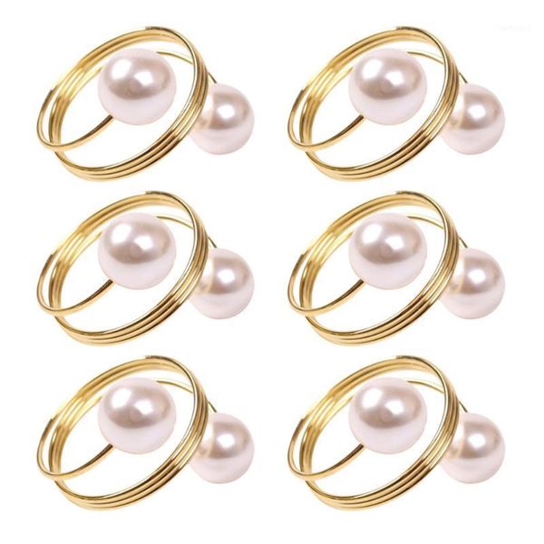 

6pcs restaurant l table decorated pearl napkin ring christmas napkin clasps1