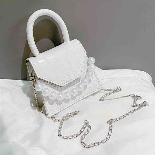 

ladies elegant pearl travel bag super mini pu leather shoulder bags women fashion stone pattern crossbody for female