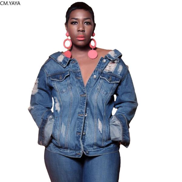 

women autumn winter jean jackets gradient full sleeve denim back zipper active wear high street coat plus size glsmr9426, Black;brown