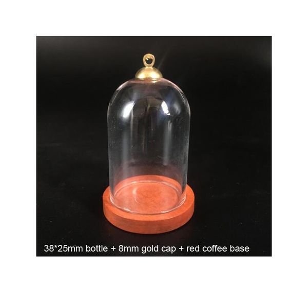 

1set 38*25mm bell jar shape tube clear glass bubble bottle & tray & connector for diy jewelry necklace accessories qyljlr, Black
