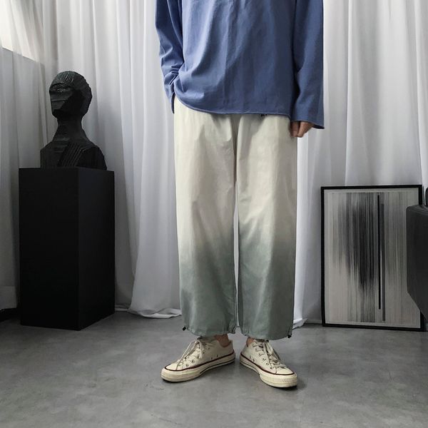 

2020 graduated casual thin polyester hip hop hip-hop waistband straight pants, Black