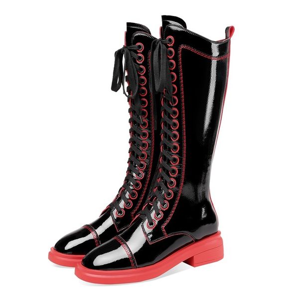 

2021 new winter long black party shoes woman riding toe knee high boots 34-41 q1uz
