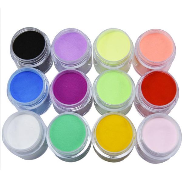 

12bottles/set nail art acrylic powder sculpture powder 12 color 8g bottle nail colorful clear dust decoration dipping po jllijk, Silver;gold