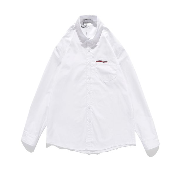 

20s casual mens shirts for spring autumn fashion mens shirts with letter quality long sleeves men t shirts 2 colors -2xl, White;black