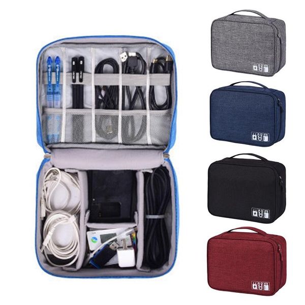 

large capacity cable bag waterproof travel storage bag charger port electronic gadget earphone case luggage organizer makeup
