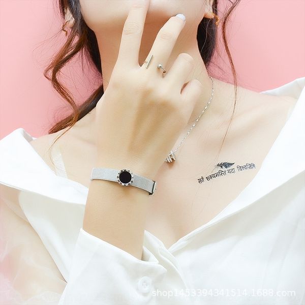 

h0bwj milan ремешка цифровой титана сетки золота 18k strapwatch браслет персонализированный стали роман позолоченный браслет e071 shf2w, Golden;silver