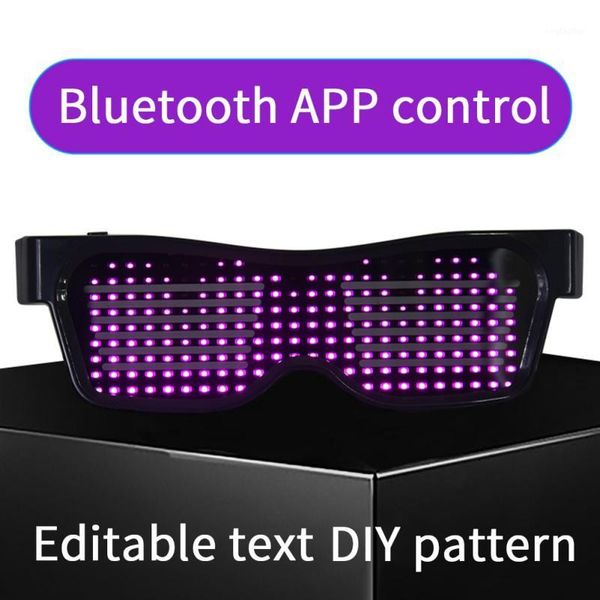 

party masks magic bluetooth led glasses app control shield luminous usb charge dj halloween1
