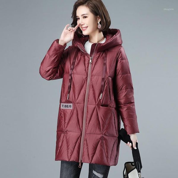 

wholesale] large size loose leisure down jacket 2020 winter new women's fat mm xianshou 90 down jacket1, Black