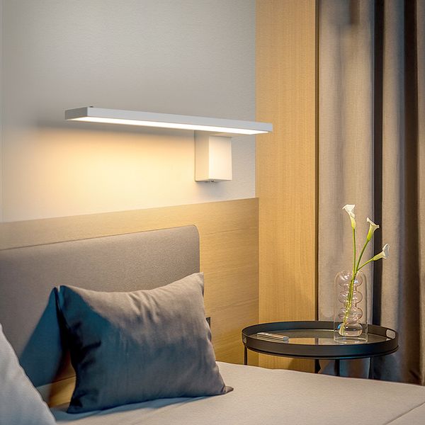 

2021 new 320x80mm sconce lights for bedroom study living room white or black 12w home deco wall lamp 89oo